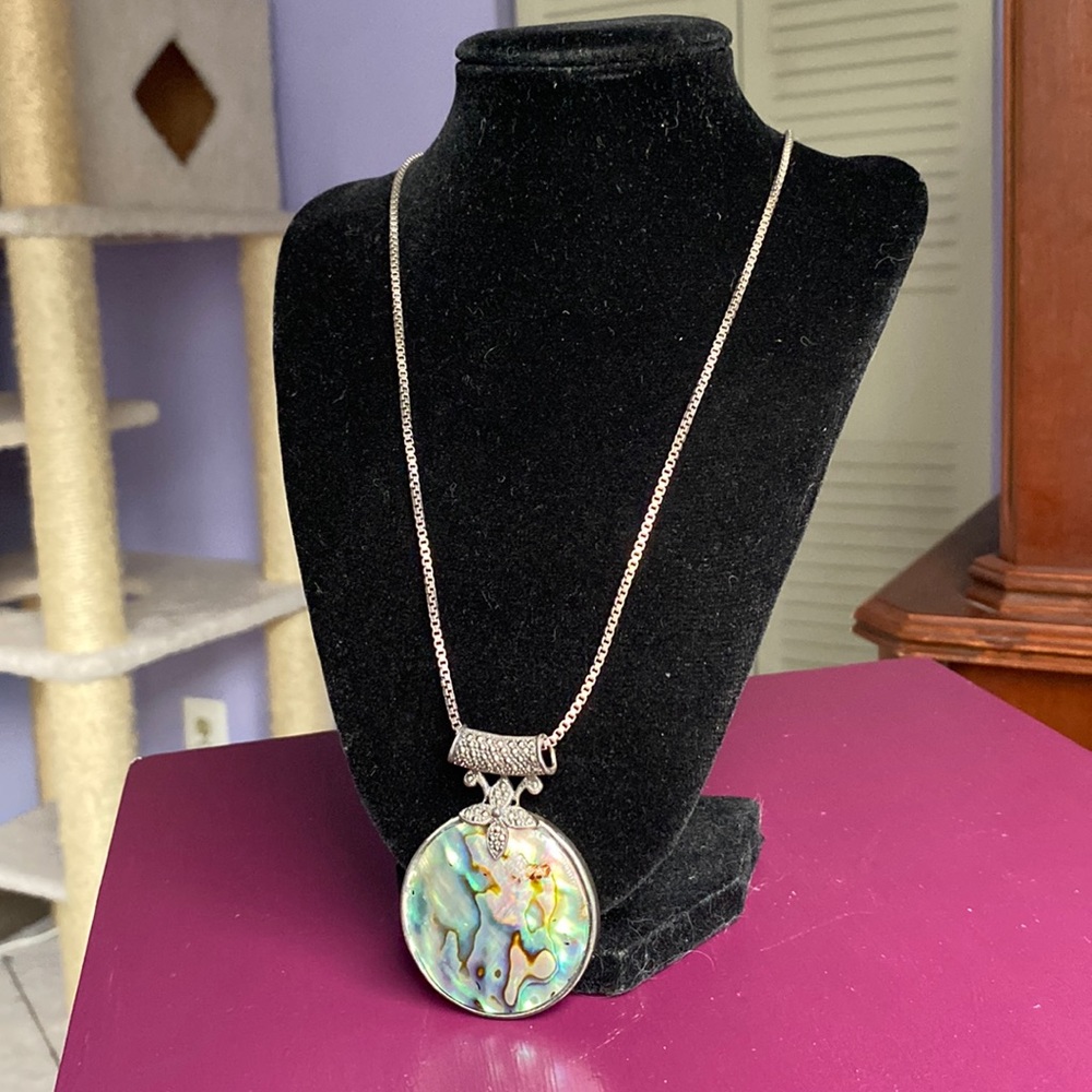Vintage Paolo Romeo Abalone Shell 925 Necklace